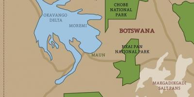 Kart Botsvana xəritə və milli parklar
